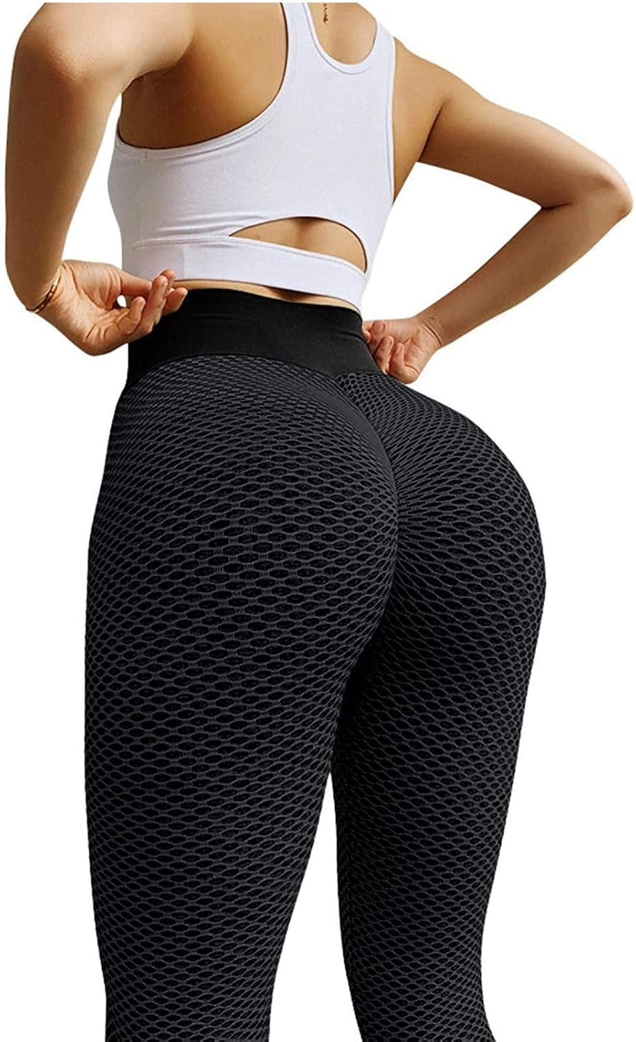 Women Butt Lift Leggings High Waist Leggings Workout Slimming Pants Booty Mesh Tights Textured Tights Leggings