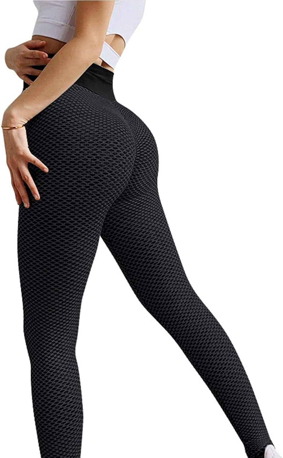 Women Butt Lift Leggings High Waist Leggings Workout Slimming Pants Booty Mesh Tights Textured Tights Leggings